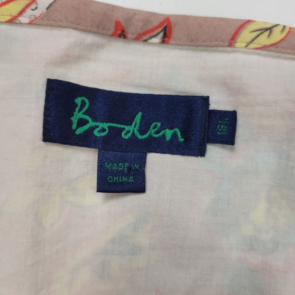 Boden Size 18 Long Peach Floral Lined Midi Skirt Side Zip A-Lone Cotton - Picture 5 of 8